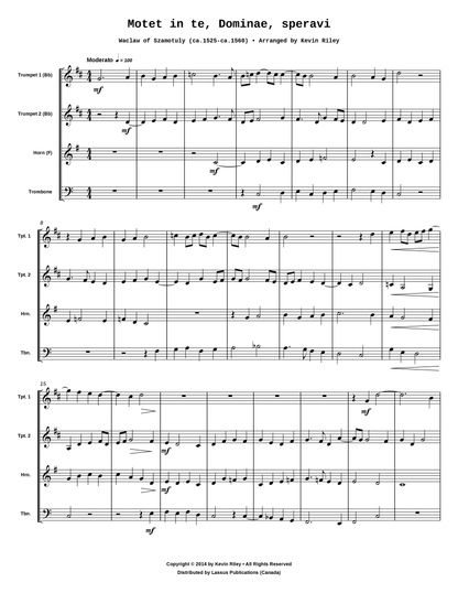 Motet in te, Dominae, speravi