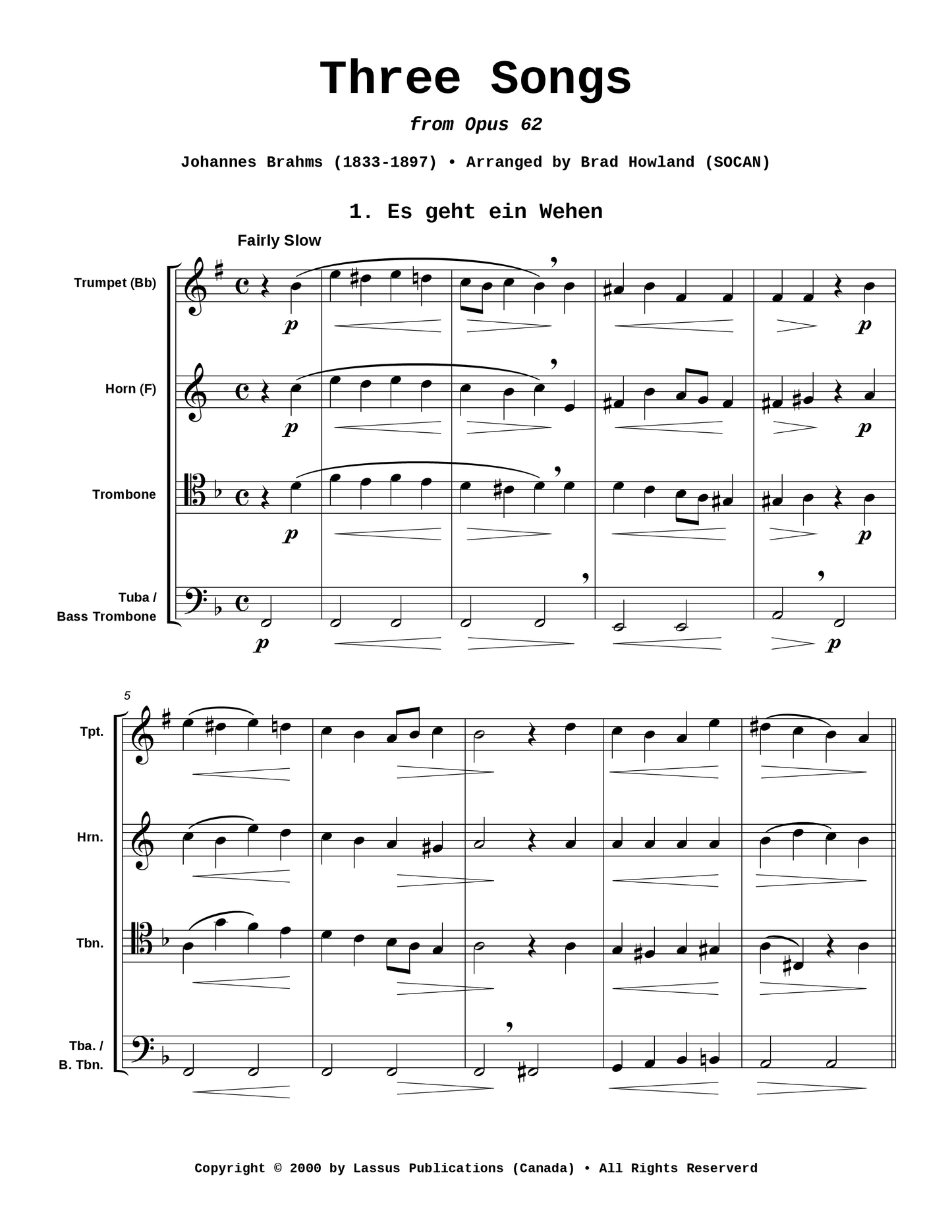 Three Songs, Opus 62