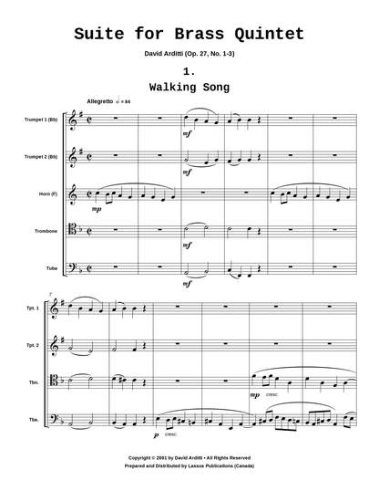 Suite for Brass Quintet, Op. 27