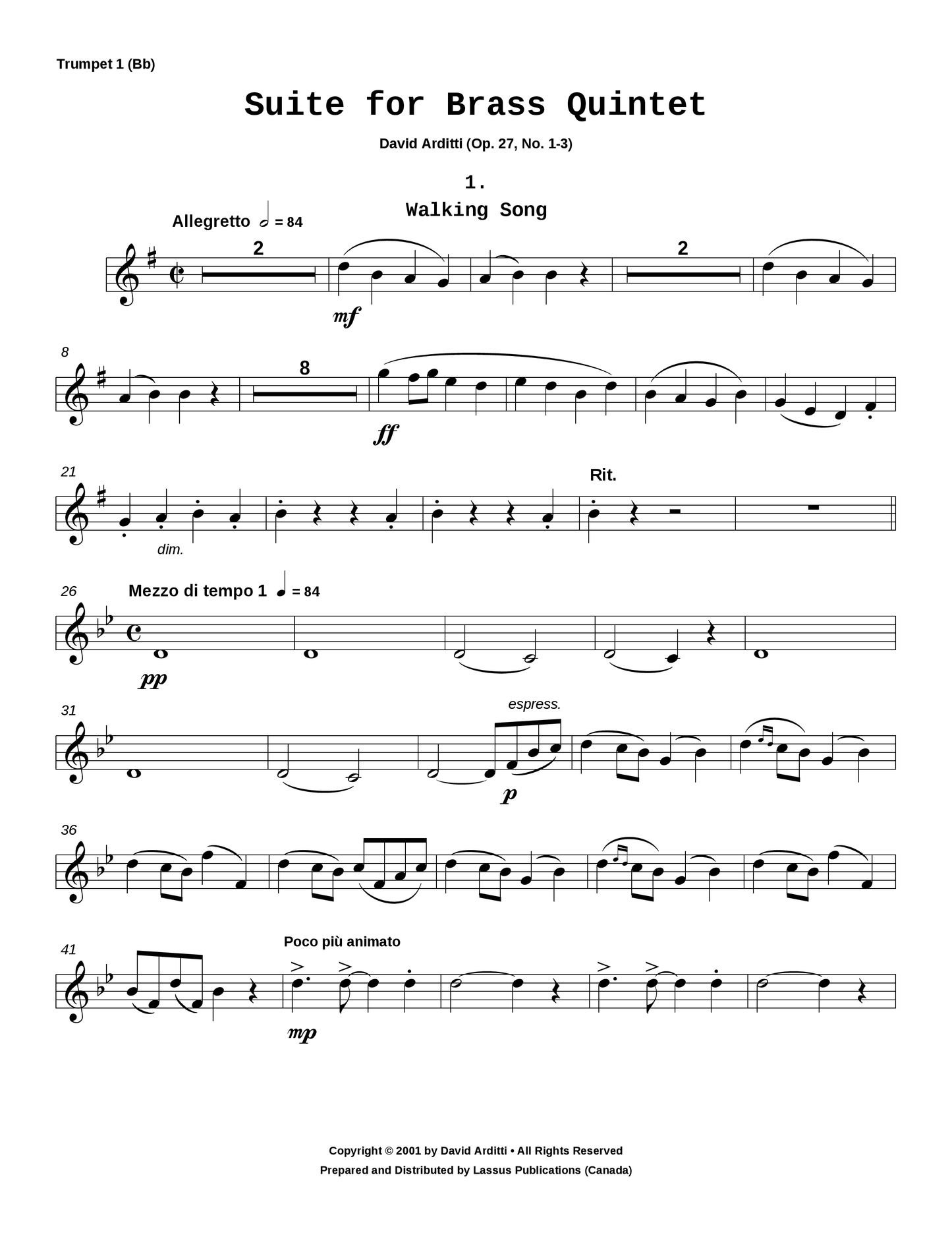 Suite for Brass Quintet, Op. 27