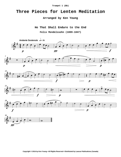 Three Pieces for Lenten Meditation