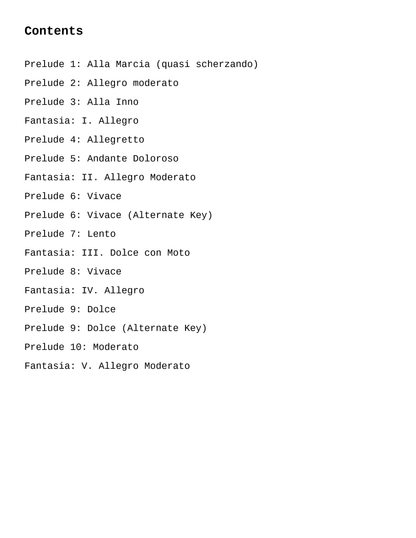 Preludes and Fantasias
