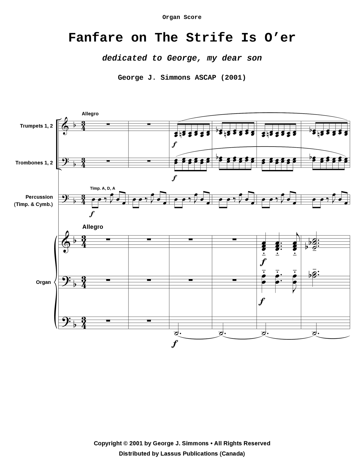 Fanfare on The Strife Is O'er