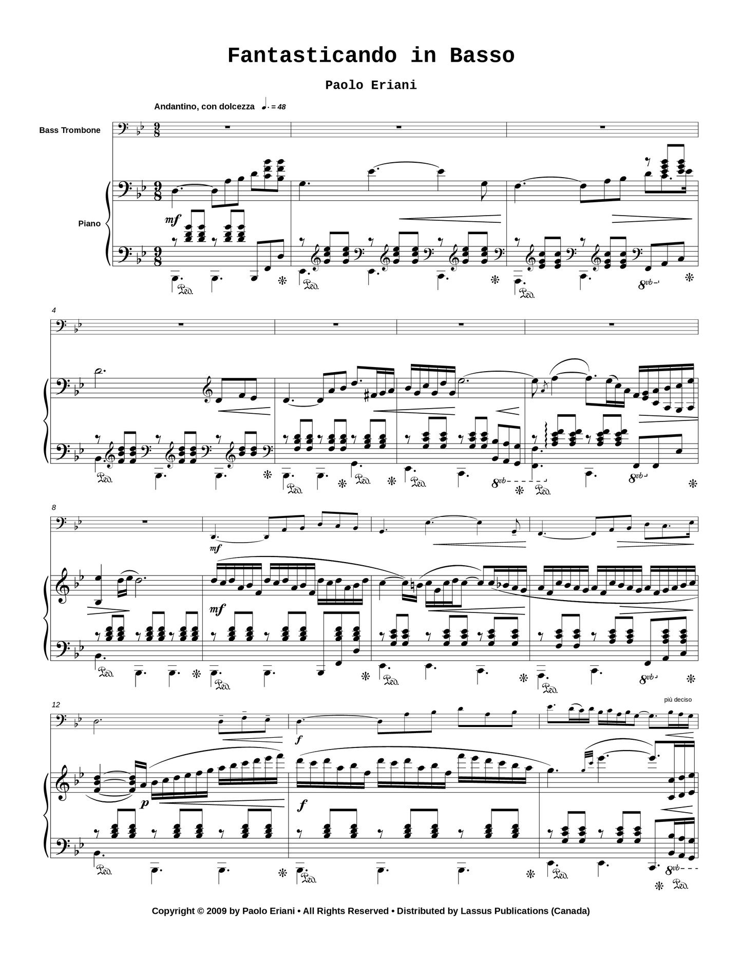 Fantasticando for Bass Trombone and Piano