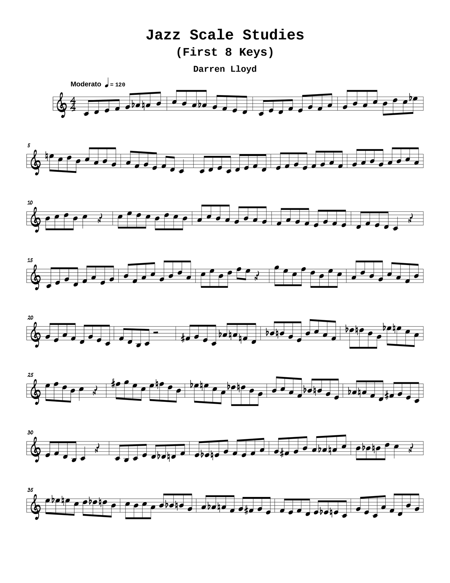 Jazz Scale Studies (First 8 Keys)