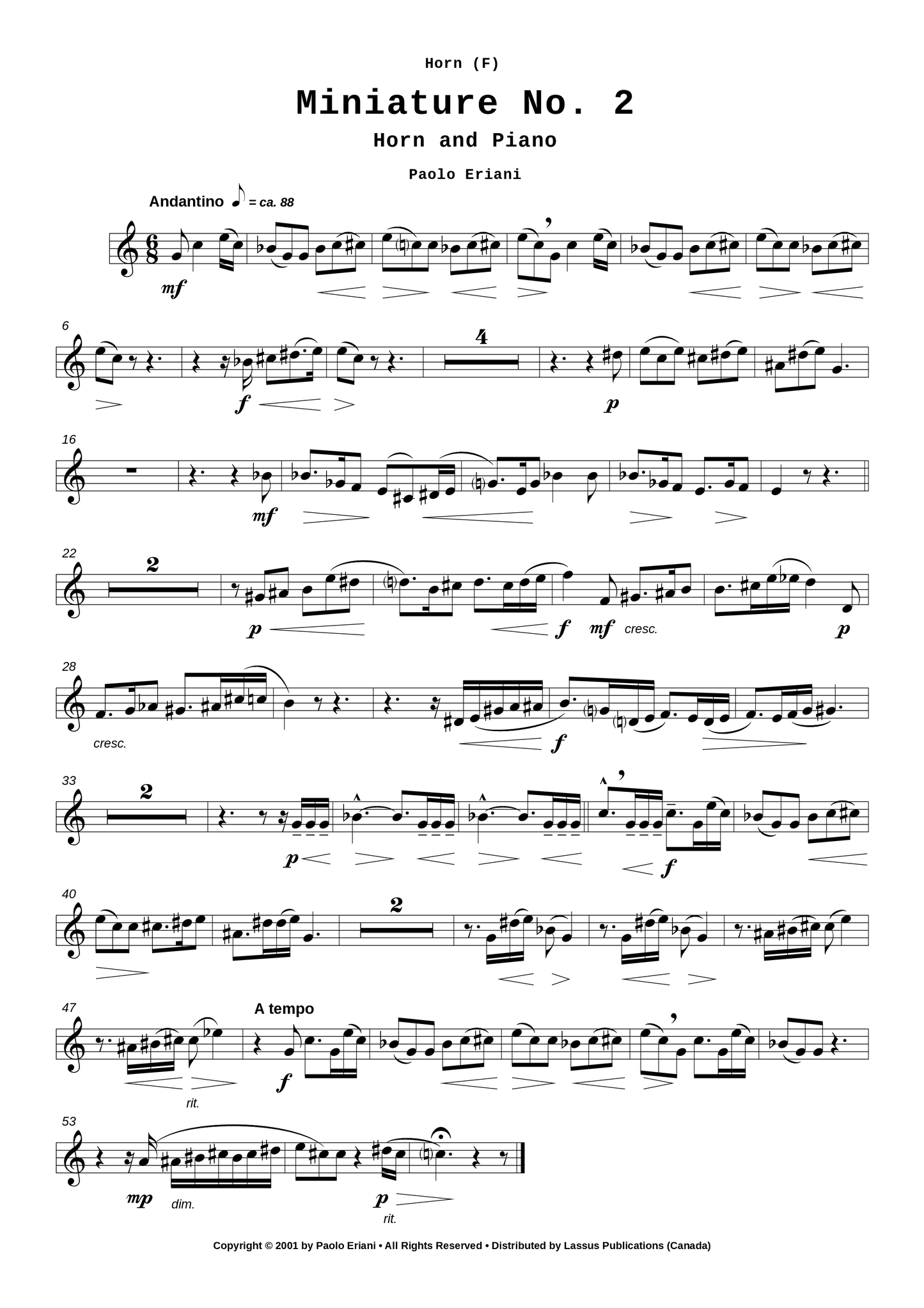 Miniature for Horn and Piano