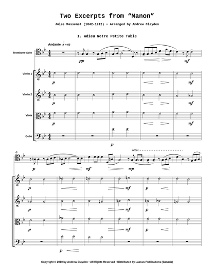 Two Excerpts from Manon