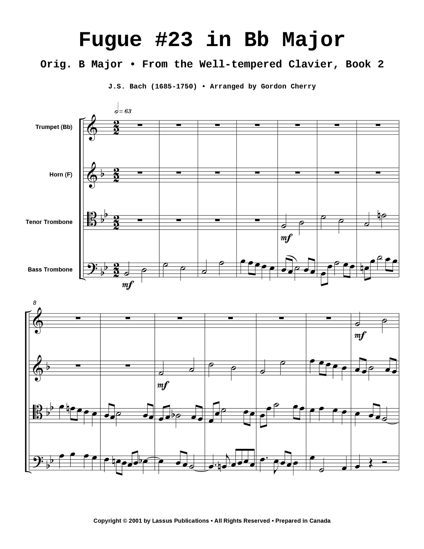 Fugue #23 in Bb Major