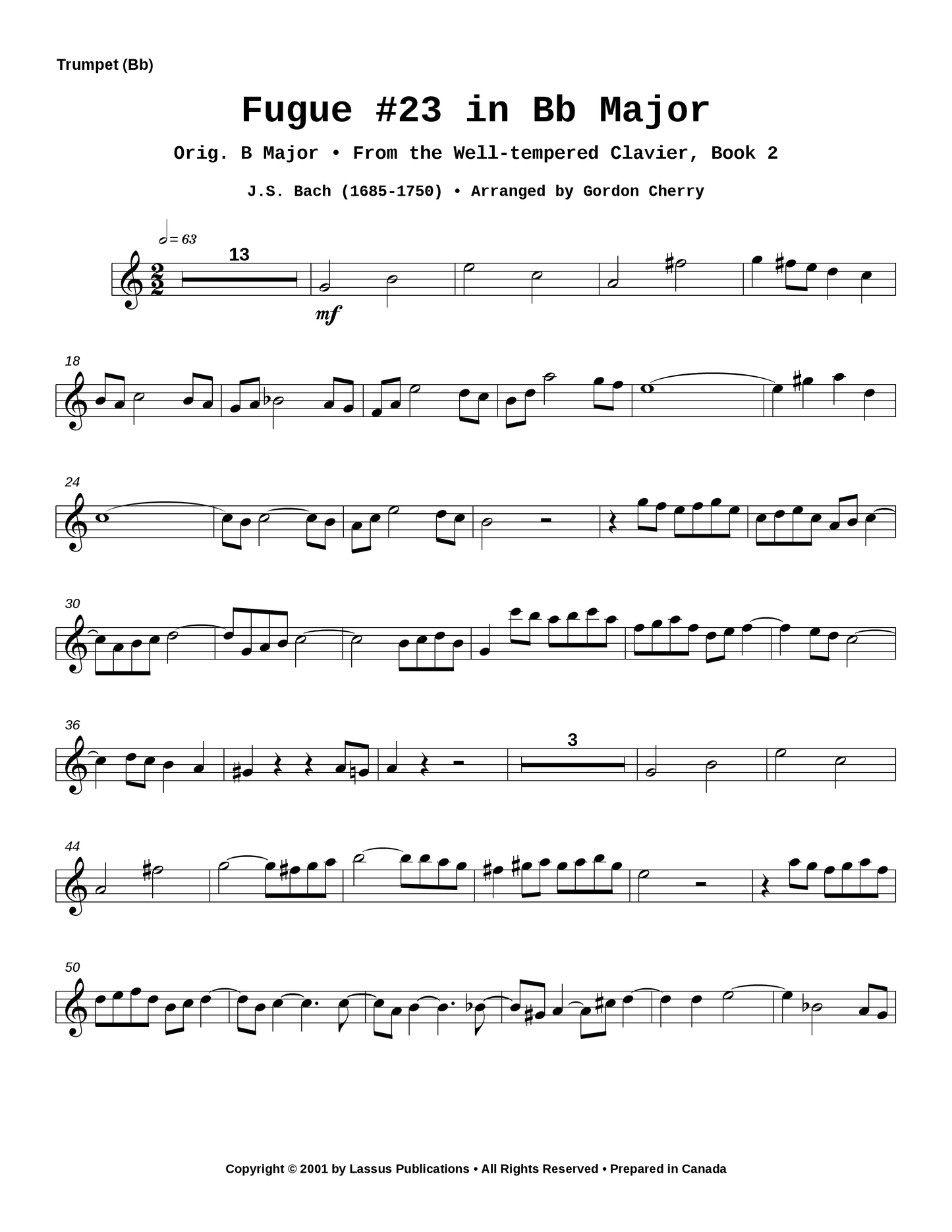 Fugue #23 in Bb Major