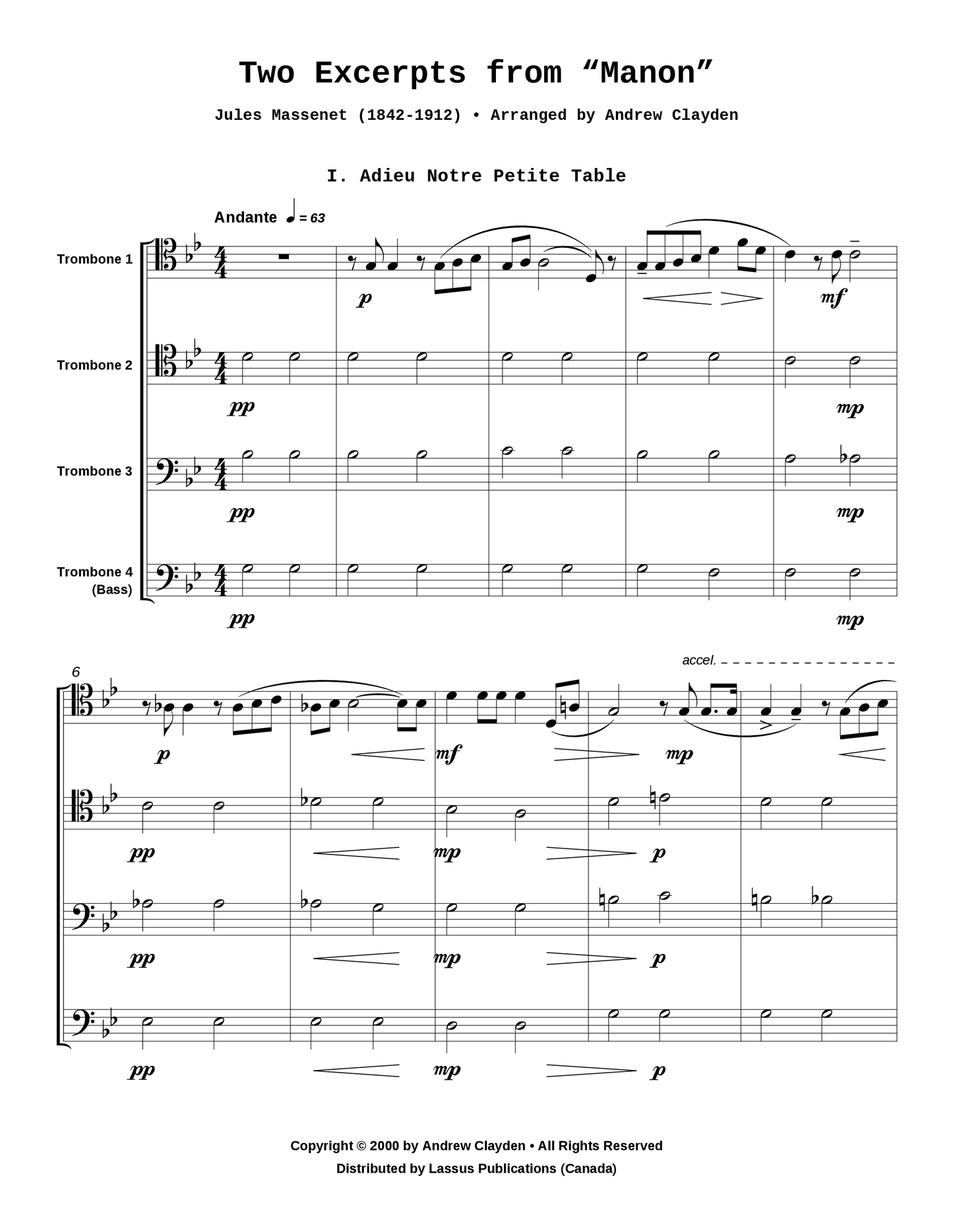 Two Excerpts from Manon