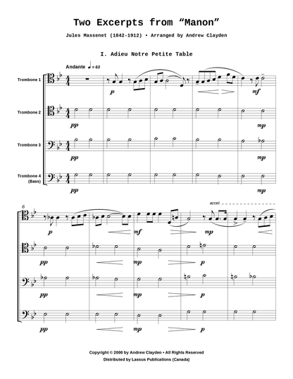Two Excerpts from Manon