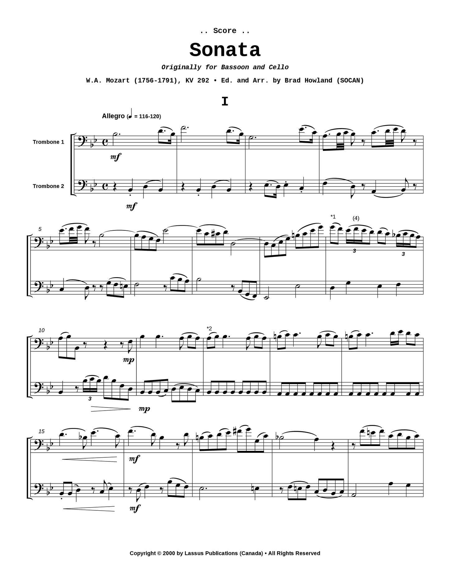 Sonata for Two Trombones