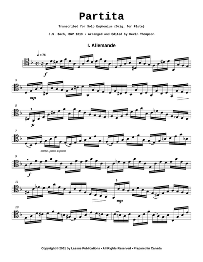 Partita for Unaccompanied Euphonium