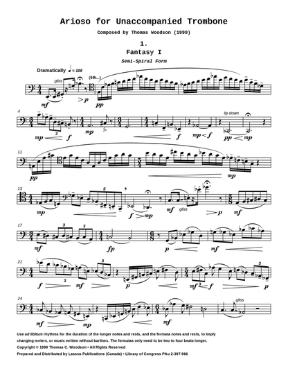 Arioso for Unaccompanied Trombone
