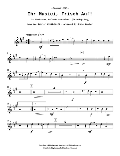 You Musicians, Refresh Yourselves! (Drinking Song)