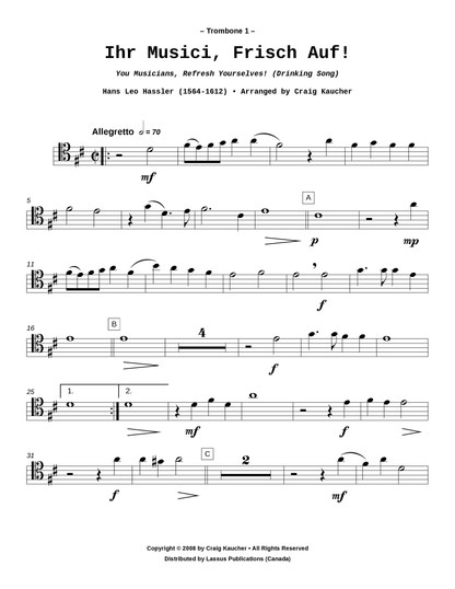 You Musicians, Refresh Yourselves! (Drinking Song)