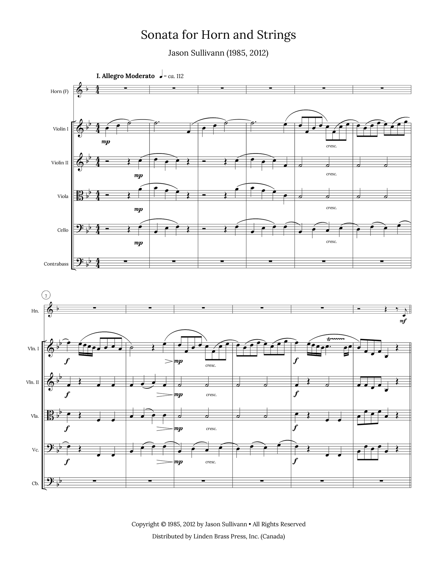 Sonata for Horn and Strings