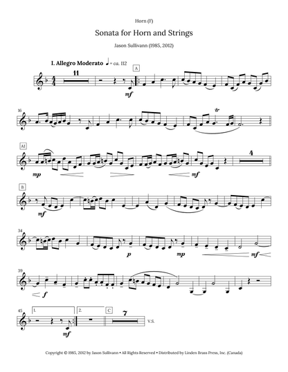 Sonata for Horn and Strings